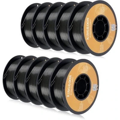 Abbildung von kingroon 3D Printer Filament PLA Druckerfilament,… (Polymilchsäure, Schwarz*10)