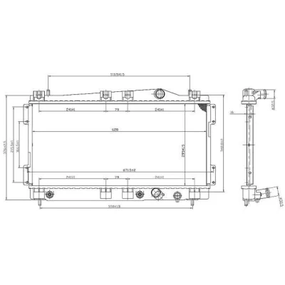 Abbildung von NRF 53955 Kühler, Motorkühlung Aluminium 628 295 16 Kühlrippen gelötet CHRYSLER: Neon I