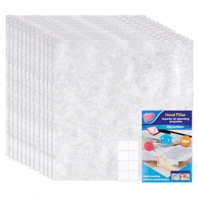 Abbildung von Universal Fettfilter Dunstabzugshaube, 12 Stück Filter für die Absorbiert Gerüche, Fett und Dampf, 45x43cm
