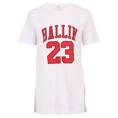Abbildung von Mister TEE Ballin 23 Tshirt print, Damen, Größe: Large, White