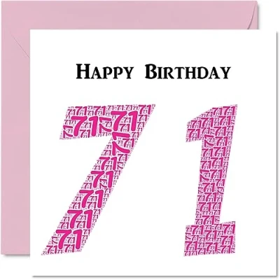 Abbildung von lustige Geburtstagskarte zum 71. Geburtstag für Frau Shapecloud Happy Birthday Karte Vater, Mutter, Großvater, Oma, Onkel, Tante, 145 mm x Grußkarten,