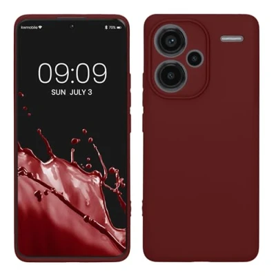 Abbildung von kwmobile Handyhülle kompatibel mit Xiaomi Redmi Note 13 Pro+ 5G / Pro Plus Hülle Handy Case aus weichem Silikon in Bordeaux Violett
