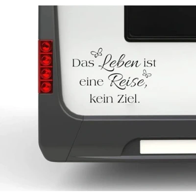 Abbildung von Das Leben ist eine Reise kein Ziel Typ2 ca 30cm Spruch mit Schmetterlingen Wohnmobil Wohnwagen Aufkleber Womi Wowa