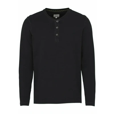 Abbildung von camel active Leichtes MIT Henley Kragen AUS Langarmshirt, Herren, Größe: Small, Asphalt