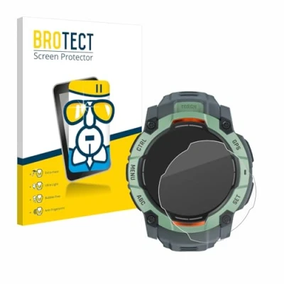 Abbildung von BROTECT Schutzglas für Garmin Instinct 3 AMOLED (45 mm) Schutzfolie Panzer Folie Glas [Extrem Kratzfest 9H, Anti Fingerprint, Ultra Transparent]