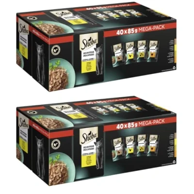 Abbildung von SHEBA Portionsbeutel Mega Pack Multipack Delikatesse in Gelee Geflügel Variation (2X 3400g, Geflügel)
