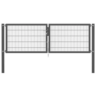 Abbildung von Alberts 637163 Doppeltor Flexo Plus mit Zubehör verschiedene Breiten und Höhen Pfostenstärke 100 x mm anthrazit Breite 300 cm Höhe