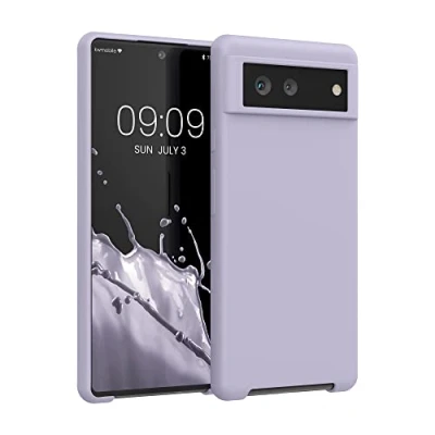 Abbildung von kwmobile Hülle kompatibel mit Google Pixel 6 Silikon Handy Case Handyhülle weiche Oberfläche kabelloses Laden Pastell Lavendel