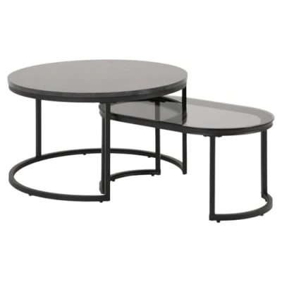 Abbildung von ACTONA GROUP Couchtisch &quot;Spiro&quot;, (2 St.), Couchtischsatz, Beistelltisch, Satz aus 2 Stück, rund/oval