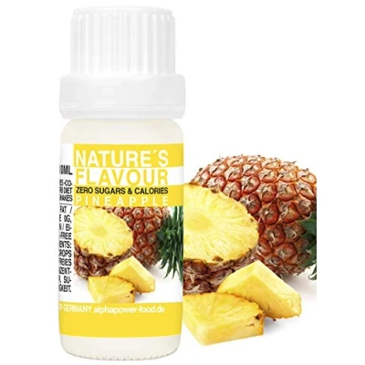 Abbildung von Flavour Drops ANANAS, Flavdrops I 100% natürliches Lebensmittel Aroma Geschmackstropfen ohne Kalorien &amp; Zucker Backaromen, Geschmack für Wasser, Quark