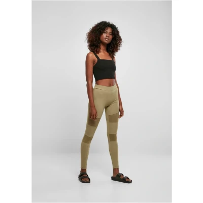 Abbildung von Urban Classics Curvy TECH Leggings Hosen, Damen, Größe: Large, Khaki
