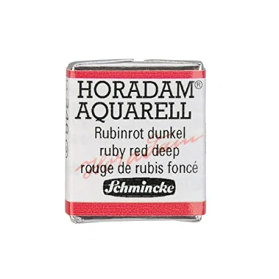 Abbildung von Schmincke HORADAM® AQUARELL feinste Künstler Aquarellfarben, 346 Rubinrot dunkel, 14 044, 1/2 Näpfchen