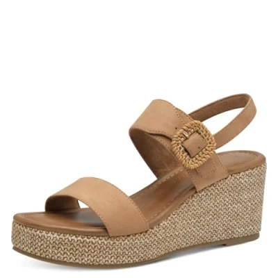 Abbildung von Marco Tozzi Keilsandalette, Damen, Größe: 41, Nougat Schuhe