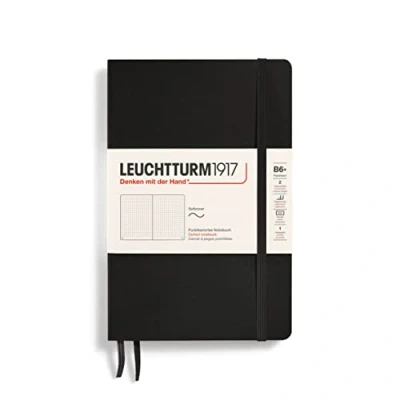 Abbildung von LEUCHTTURM1917 358291 Notizbuch Paperback (B6+), Softcover, 123 nummerierte Seiten, dotted, Schwarz