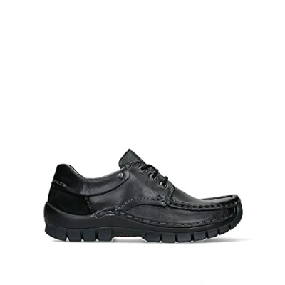 Abbildung von Wolky Fly, Velvet leather (Glattleder), Black AYR, Halbschuh 0470120 0 Schnürschuh