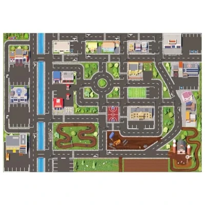 Abbildung von SkippiDoo Kinderteppich Straßenteppich Spielteppich Kinderzimmer Teppich Autoteppich, rechteckig, Höhe: 5 mm, keine sich wiederholende Motive, Antirutsch