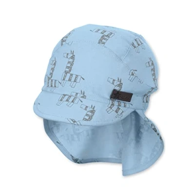 Abbildung von Sterntaler Baby Jungen Schirmmütze Nackenschutz Zebra Baby, Mützen aus Baumwolle hellblau, 49