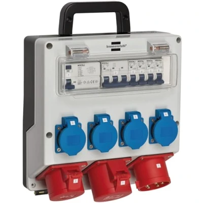 Abbildung von Brennenstuhl 1154890020, Schwarz, Blau, Grau, Rot, 7 AC Ausgänge, 400 V, 32 A, 230 V