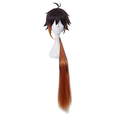 Abbildung von HIROAKIYA Zhongli Wig, Genshin Impact Cosplay Wig with Cap, Length approx.90cm