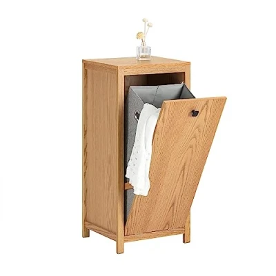 Abbildung von SoBuy Wäscheschrank BZR96 Wäschesammler mit ausklappbarem Wäschetruhe Wäschekorb Badschrank