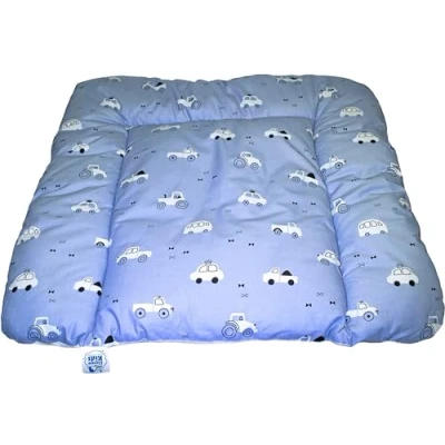 Abbildung von Clevere Kids Wickelauflage Sterne und Tiere 65x70 cm OEKO TEX Standard 100 waschbar (Autos blau)