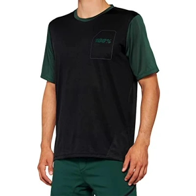 Abbildung von 100% MTB WEAR Unisex Ridecamp Short Sleeve Jersey Schwarz/Waldgrün M T Shirt, grau, L XL
