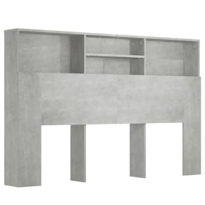 Abbildung von vidaXL Bett Kopfteil mit Ablagen Regal Wand Bücherregal Betthaupt Bettkopfteil Schlafzimmer Betongrau 160x19x103,5cm