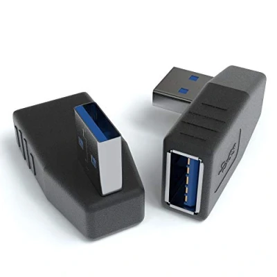 Abbildung von JAMEGA USB 3.0 Winkel Adapter Links 90 Grad Winkeladapter 2er Pack A Stecker zu Buchse Winkelstecker Kupplung kompatibel mit Allen Kabeln