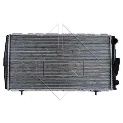 Abbildung von NRF 58111 Kühler, Motorkühlung Aluminium 670 356 18 mit Anbauteilen Kühlrippen gelötet