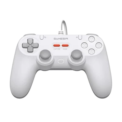 Abbildung von GameSir Tegenaria Lite Kabelgebundenes Gamepad 1000Hz, Ultrageringe Latenz, Hall Effekt Sticks, 2 Rücken Tasten Switch/PC/Android/iOS Serene White