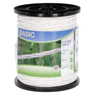 Abbildung von Ako Basic Weiderzaunseil 200m x 6mm Weiß
