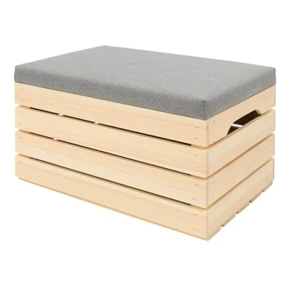 Abbildung von Sektum Ran Sitztruhe mit stauraum Holz polsterbank Sitzbox sitzbank aufbewahrungsbox Deckel schuhbank sitzfläche 50 x 40 35 cm