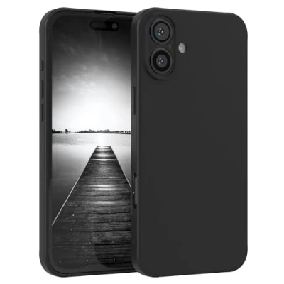 Abbildung von EAZY Case Silikonhülle für iPhone 16 Plus Hülle Silikon weich stoßfeste Handyhülle Schutzhülle mit Kameraschutz Dünn Premium Schutz Cover TPU Phone Bumper in Schwarz