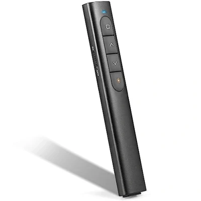 Abbildung von Wireless Presenter Powerpoint Fernbedienung Laptop mit Hyperlink Lautstärkeregler, 2.4Ghz PPT Präsentation Klicker Präsentator Pointer für Präsentationen Windows Mac Linux
