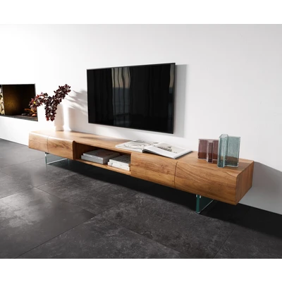 Abbildung von Lowboard New Live Edge 240 cm Akazie Natur 4 Türen 1 Fach Glasfuß