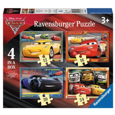 Abbildung von Disney Cars Puzzle 4 in 1 Kinder Box 3 Ravensburger Legespiel, 24 Puzzleteile