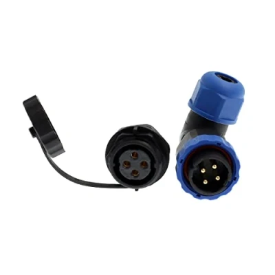 Abbildung von HangTon SD20 4 poliger Stecker, wasserdicht, kreisförmig, Luftfahrt, Schnelltrennung, Buchse, 90 Grad Winkel