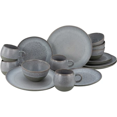 Abbildung von CreaTable Kombiservice &quot;Geschirr Set LOFT STONE&quot;, (Set, 16 tlg., Kaffeeservice und Tafelservice im Set, für 4 Personen), Service, Teile, Personen