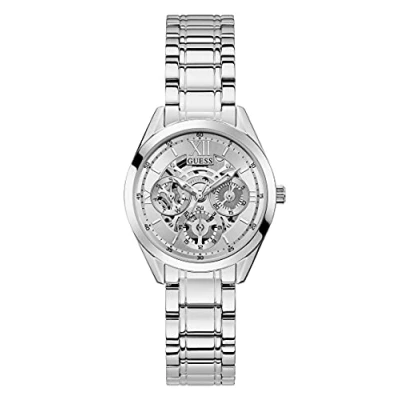 Abbildung von Guess Quarzuhr Clear Cut Analoguhr aus Edelstahl, Edelstahl