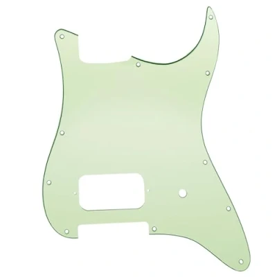 Abbildung von Musiclily Pro 11 Löcher Strat Pickguard 1 Humbucker Gitarren Schlagbrett für Fender USA/Mexico Tom Delonge Style E Gitarre, 3 lagig Mint Green