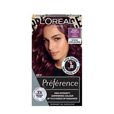 Abbildung von L&#039;Oréal Paris Permanent Hair Colour, Long Lasting Shine and Intense For up to 8 Weeks, Preference Vivids (Colorista), Dark Purple 4.26, x1 pack