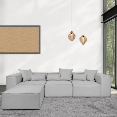 Abbildung von HOME DELUXE Sofa Modulares VERONA L, 327 x 68 207 cm 4 Teile, Ecksofa Wohnlandschaft Modulsofa