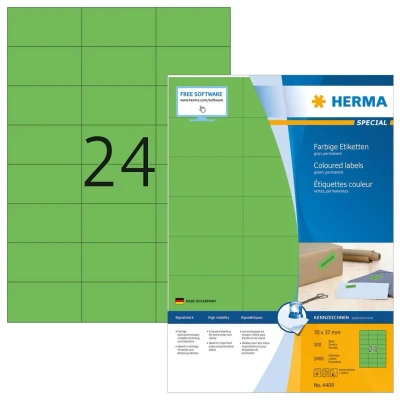 Abbildung von HERMA Etiketten 4409 grün 70,0 x 37,0 mm