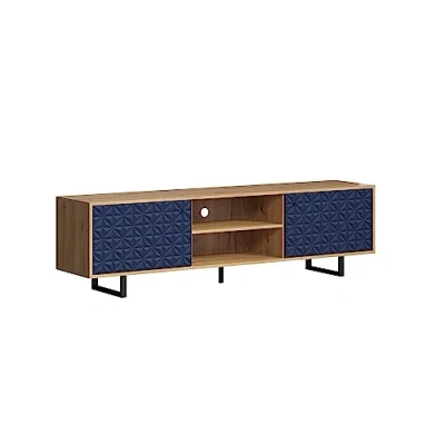 Abbildung von trendteam smart living TV Lowboard Wohnzimmer Sentra Aufbaumaß (BxHxT) 184 x 52 40 cm Farbe Dark Blue mit Artisan Eiche 224031984