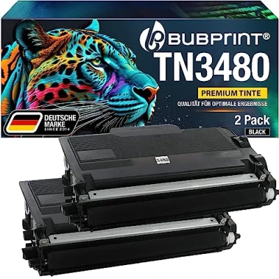 Abbildung von Bubprint 2 Toner kompatibel als Ersatz für Brother TN3480 HL L5100DN L5100DNT L5100DNTT MFC L5750DW L5200DW L5000D L5700DN L6400DWT DCP L5500DN L6300DW L6800DW
