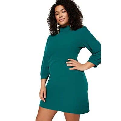Abbildung von Trendyol Women Plus Size Mini A line Regular fit Woven Dress