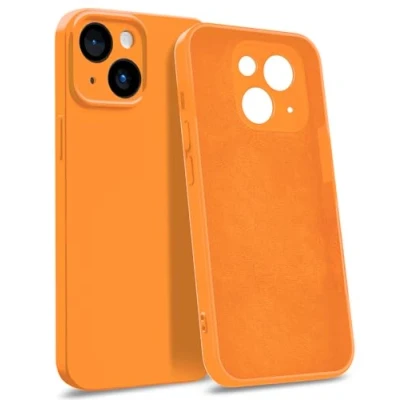 Abbildung von MyGadget Hülle kompatibel mit iPhone 14 [ 4 Layer Struktur Schutzhülle ] Gummierte Handyhülle Soft Inlay &amp; Hardcase Cover außen Orange