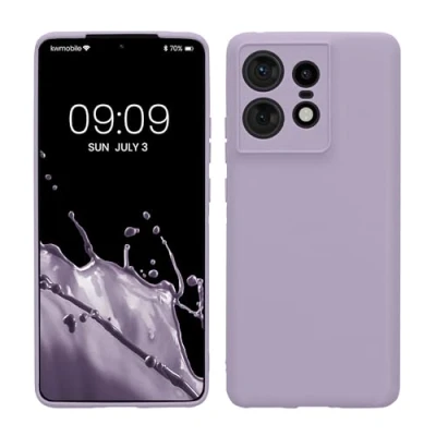 Abbildung von kwmobile Handyhülle kompatibel mit Motorola Edge 50 Pro Hülle Handy Case aus weichem Silikon in Lavendel