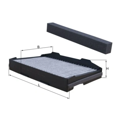 Abbildung von MAHLE ORIGINAL LAK 255 Innenraumfilter Aktivkohlefilter 327,0 202 55,5 SAAB: 9 5 Limousine, Kombi