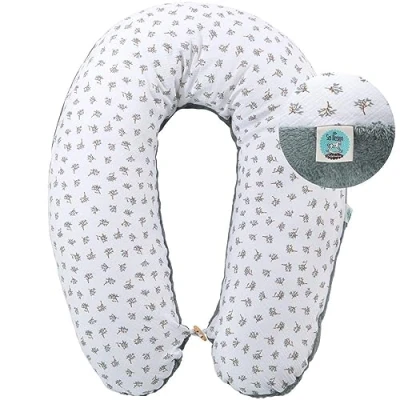 Abbildung von sei Design XXL Stillkissen ergonomisch 190x30, Schwangerschaftskissen Seitenschläferkissen Komfortkissen Erwachsene, Bezug aus Musselin und Teddyplüsch, Pregnancy Pillow Baby